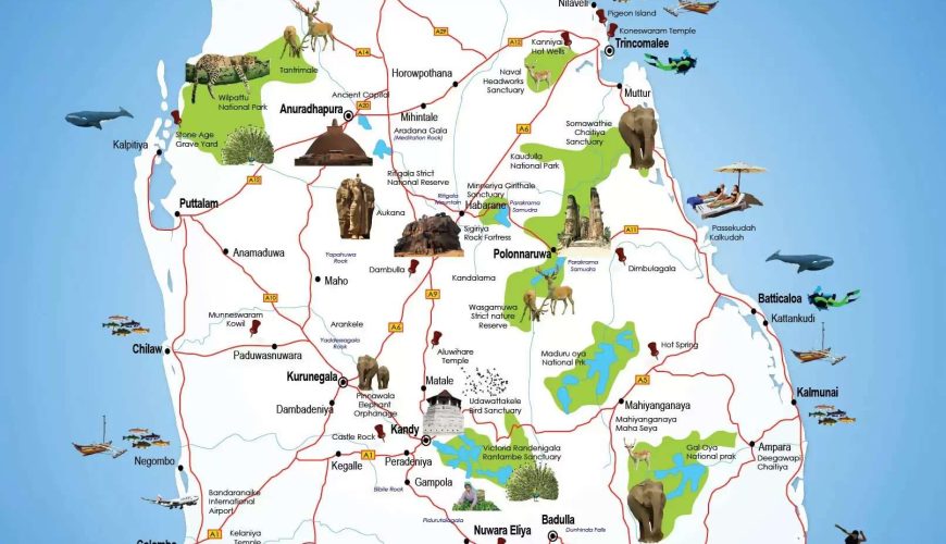 Sri Lanka Travel Guide Map