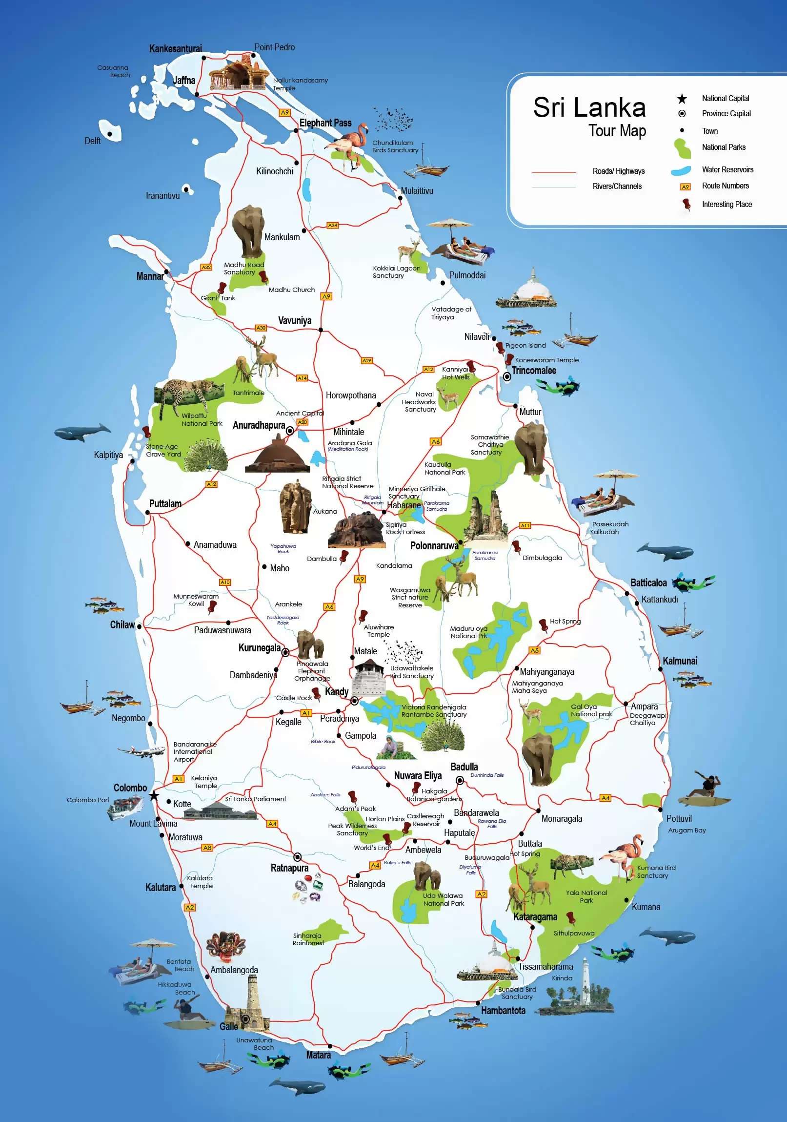 Sri Lanka Travel Guide Map